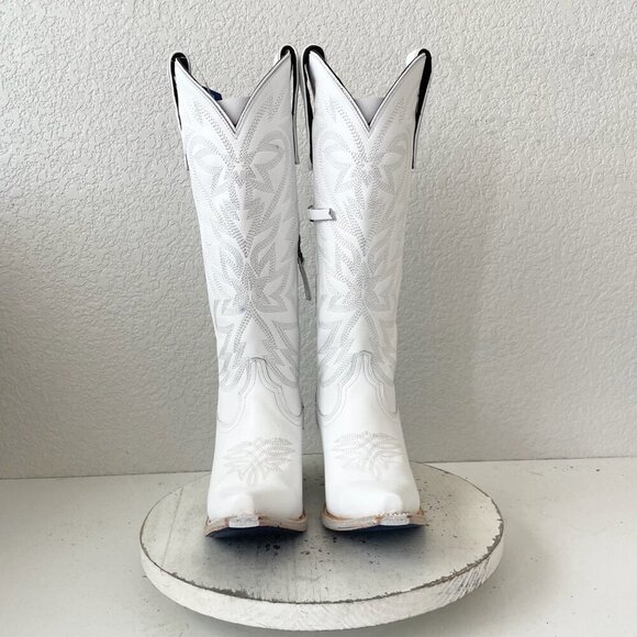 Lane MEGAN MORONEY Smokeshow Womens Cowboy Boots 5.5 White Western Cowgirl Tall - Picture 5 of 14